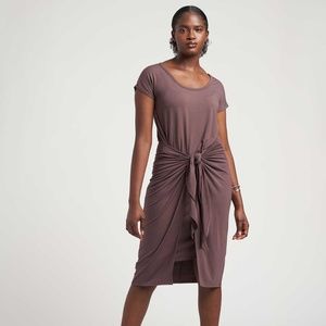 Universal Standard Aurora Wrap Midi Dress, Chestnut, L (22-24), NWOT